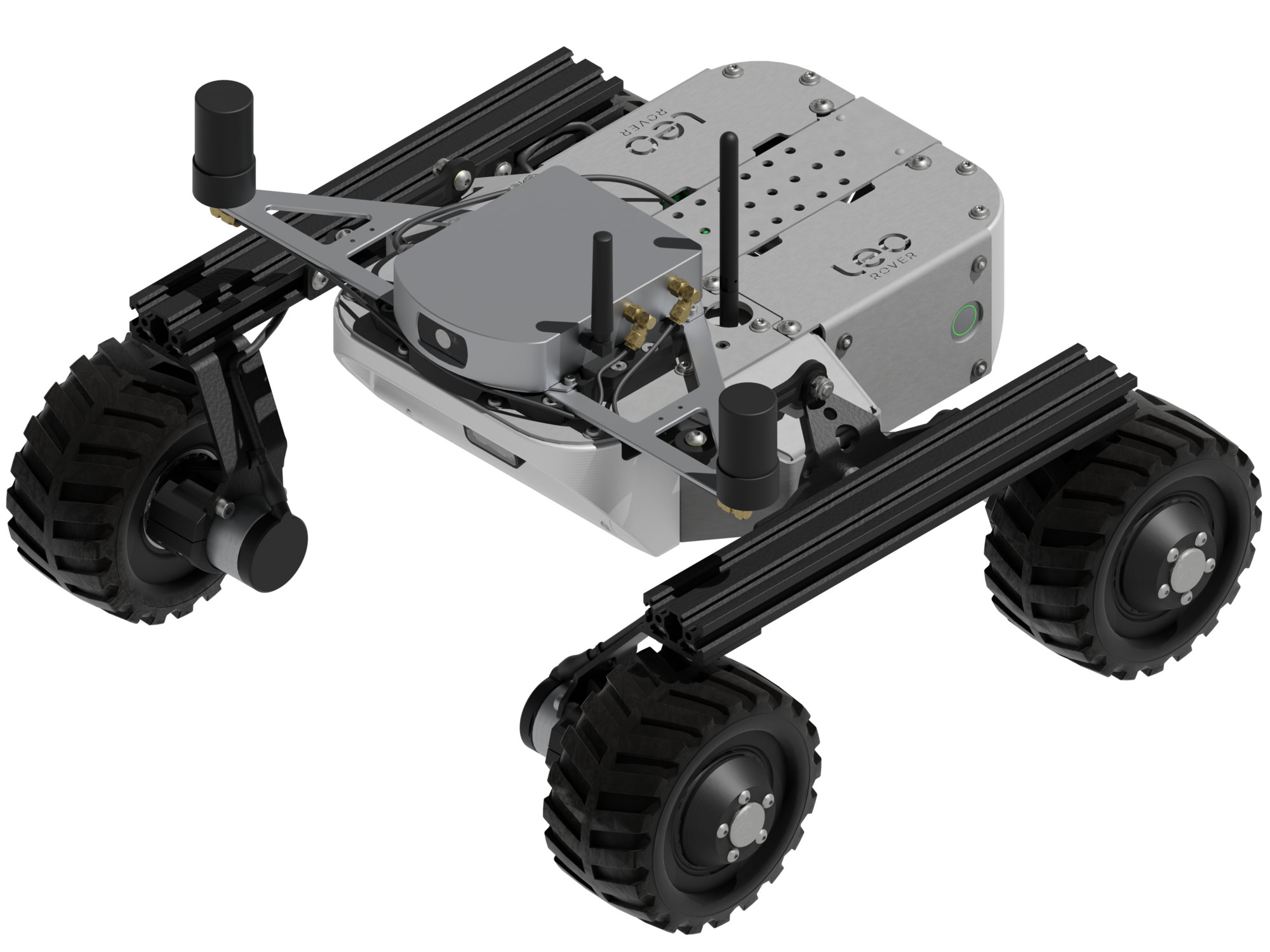 Leo rover with mounted Fixposition Vision-RTK 2 GPS